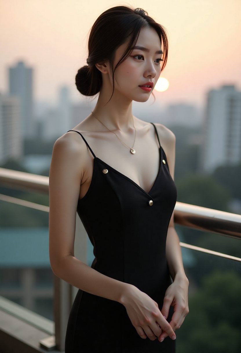 青石板上的小女孩